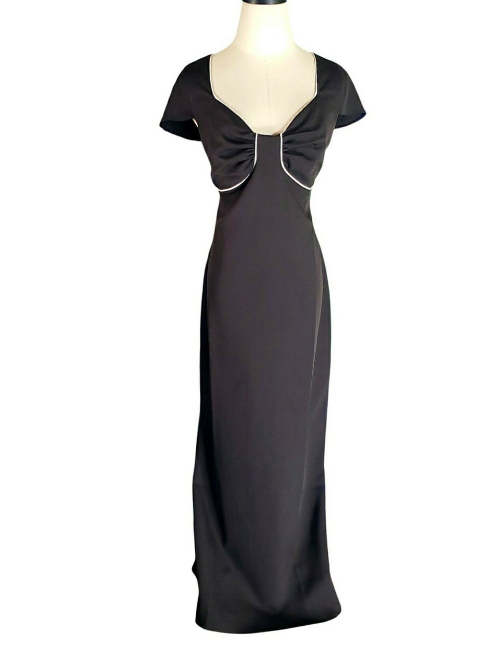 ASOS Design Cap Sleeve Sweetheart Neckline Black Maxi Dress Event Guest Party 14